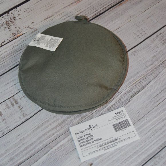 Pampered Chef Tortilla Pita Warmer 100120 Microwave Warming Pouch Gray Cloth - Picture 2 of 5